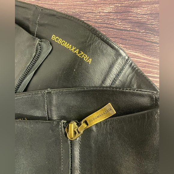 BCBGMaxAzria Black Leather Calf Boots size 38 - Picture 3 of 3